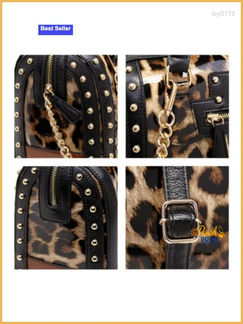 Barrel Shape Patent Faux Leather Handbag with Rivet Decoration Top Handle